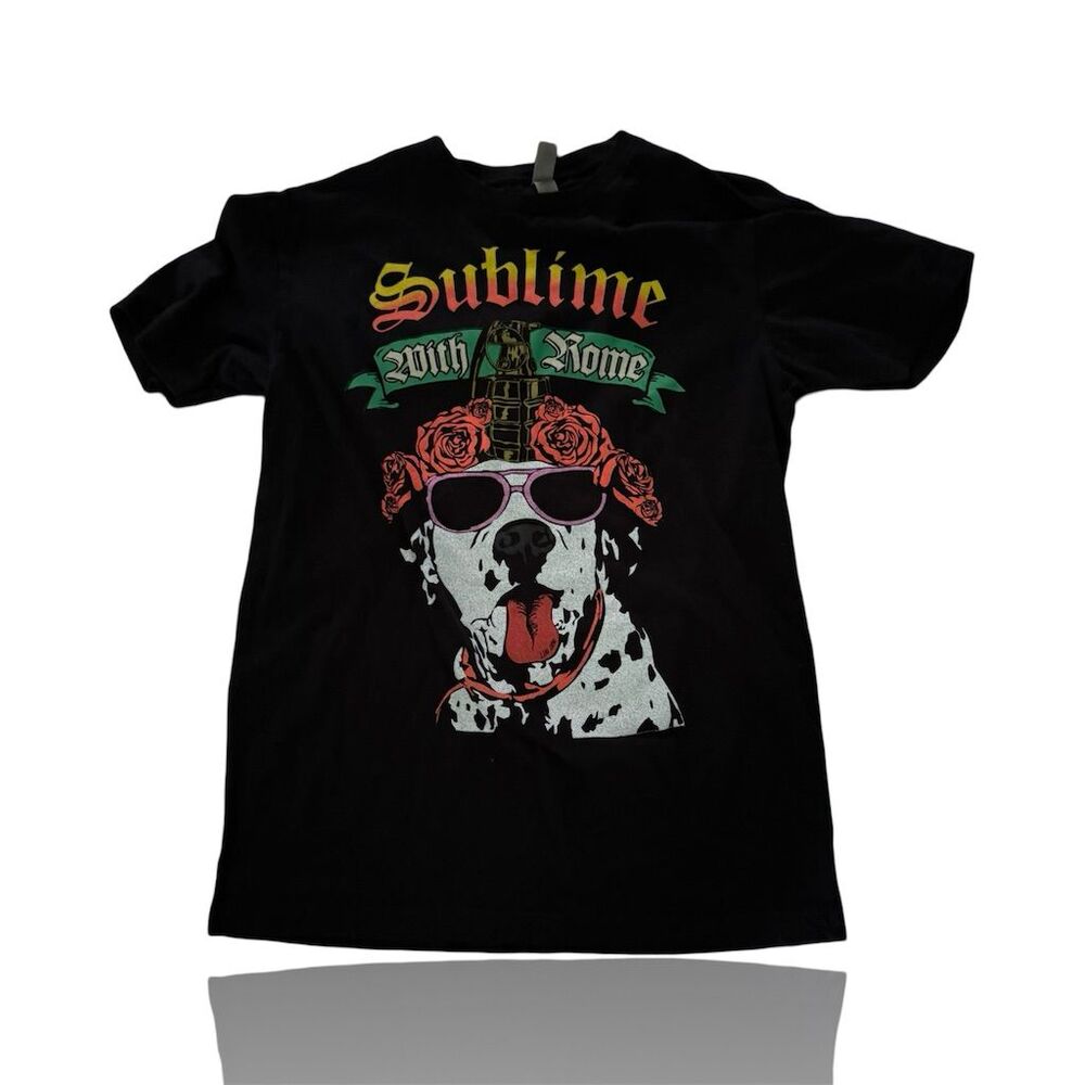 Sublime with Rome Lou Dog Men's Black Graphic T-Shirt Size Small Band Merch